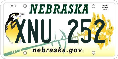 NE license plate XNU252