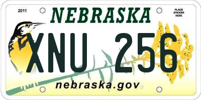 NE license plate XNU256