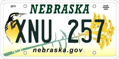 NE license plate XNU257