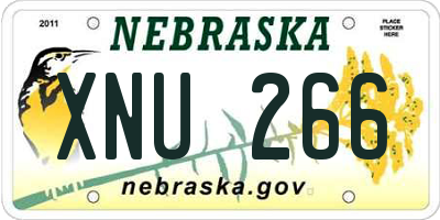 NE license plate XNU266