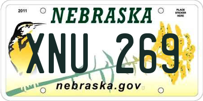 NE license plate XNU269