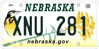 NE license plate XNU281
