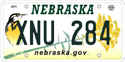 NE license plate XNU284