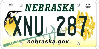 NE license plate XNU287
