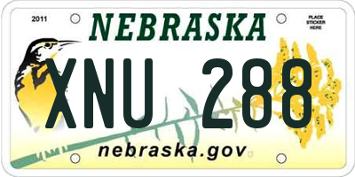 NE license plate XNU288