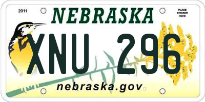 NE license plate XNU296