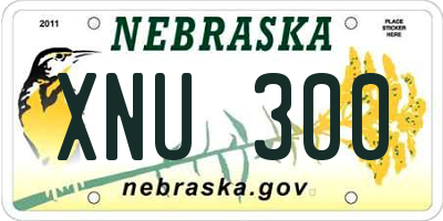 NE license plate XNU300