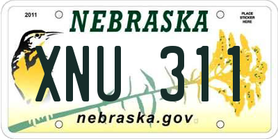 NE license plate XNU311
