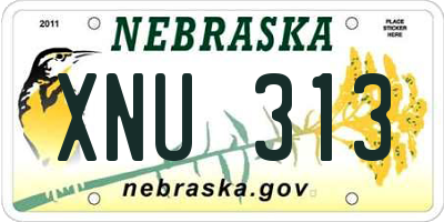 NE license plate XNU313