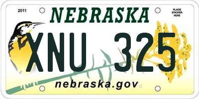 NE license plate XNU325