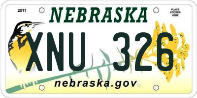 NE license plate XNU326