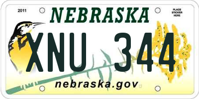 NE license plate XNU344