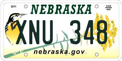 NE license plate XNU348