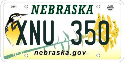 NE license plate XNU350