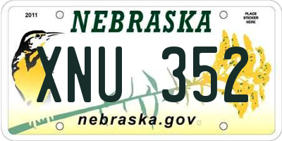 NE license plate XNU352