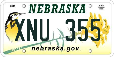 NE license plate XNU355