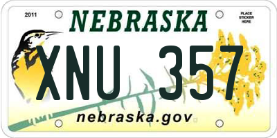 NE license plate XNU357