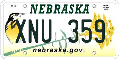 NE license plate XNU359