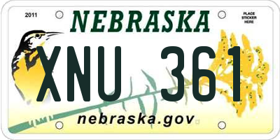 NE license plate XNU361