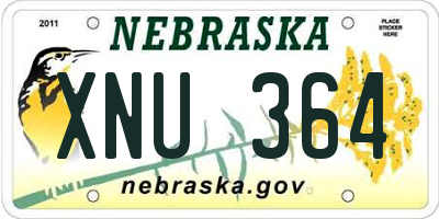 NE license plate XNU364