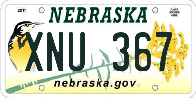 NE license plate XNU367