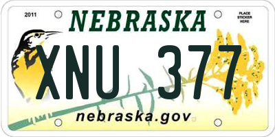NE license plate XNU377