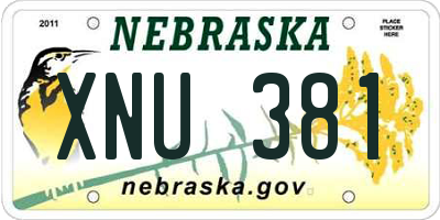 NE license plate XNU381
