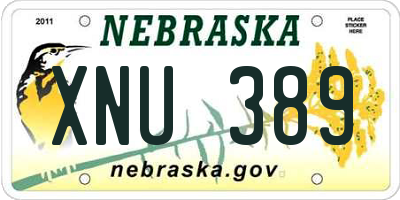 NE license plate XNU389