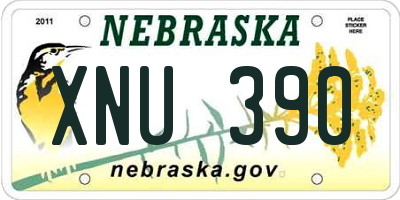 NE license plate XNU390