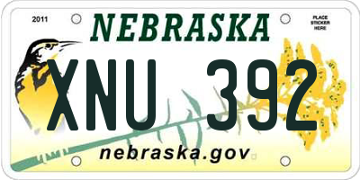 NE license plate XNU392