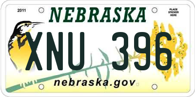 NE license plate XNU396