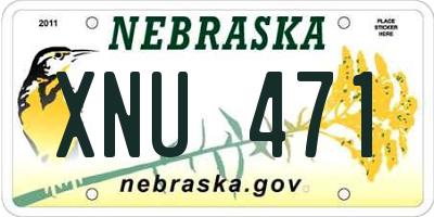 NE license plate XNU471