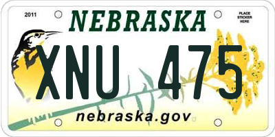 NE license plate XNU475