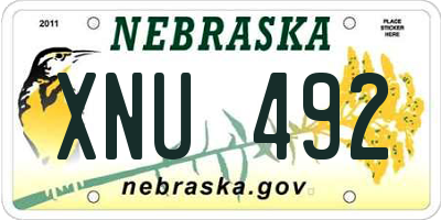 NE license plate XNU492