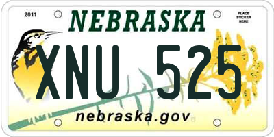 NE license plate XNU525