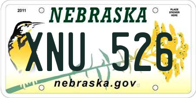 NE license plate XNU526