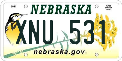 NE license plate XNU531