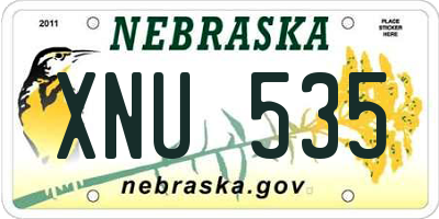 NE license plate XNU535