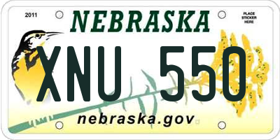 NE license plate XNU550