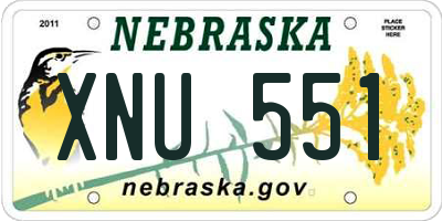 NE license plate XNU551