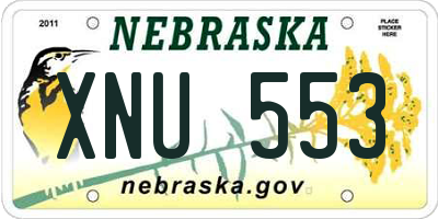 NE license plate XNU553