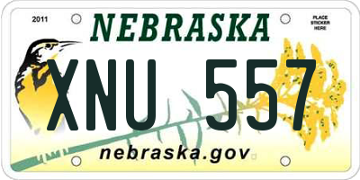 NE license plate XNU557
