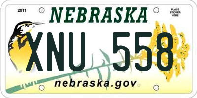 NE license plate XNU558
