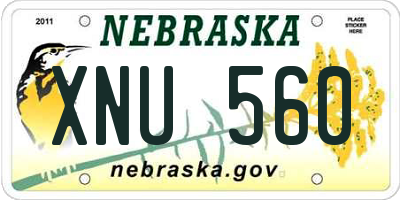 NE license plate XNU560