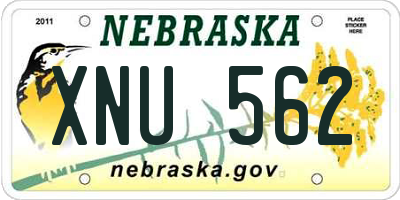 NE license plate XNU562