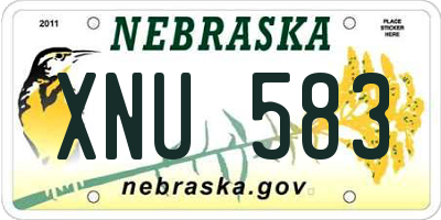NE license plate XNU583