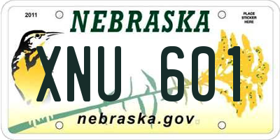 NE license plate XNU601