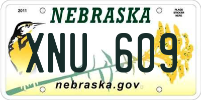 NE license plate XNU609