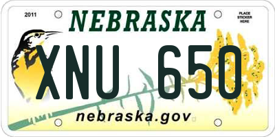 NE license plate XNU650