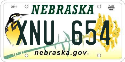 NE license plate XNU654